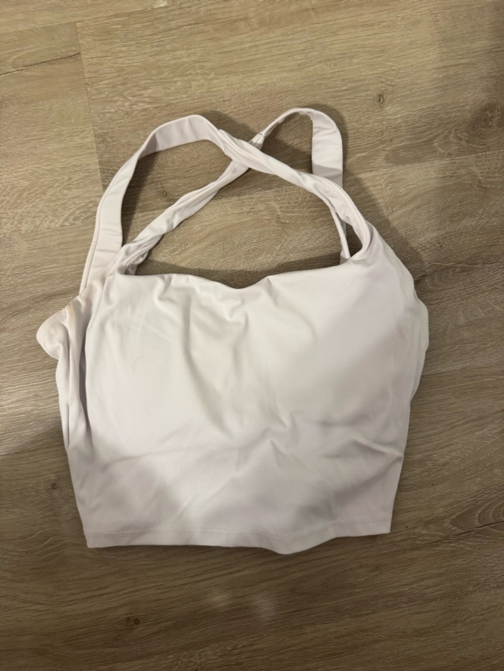 Cross-Back Tank Top — Cream